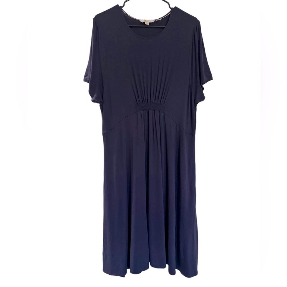 Boden Crew Neck Jersey Dress Short Sleeve Navy Blue Size 20/22 - Picture 1 of 9
